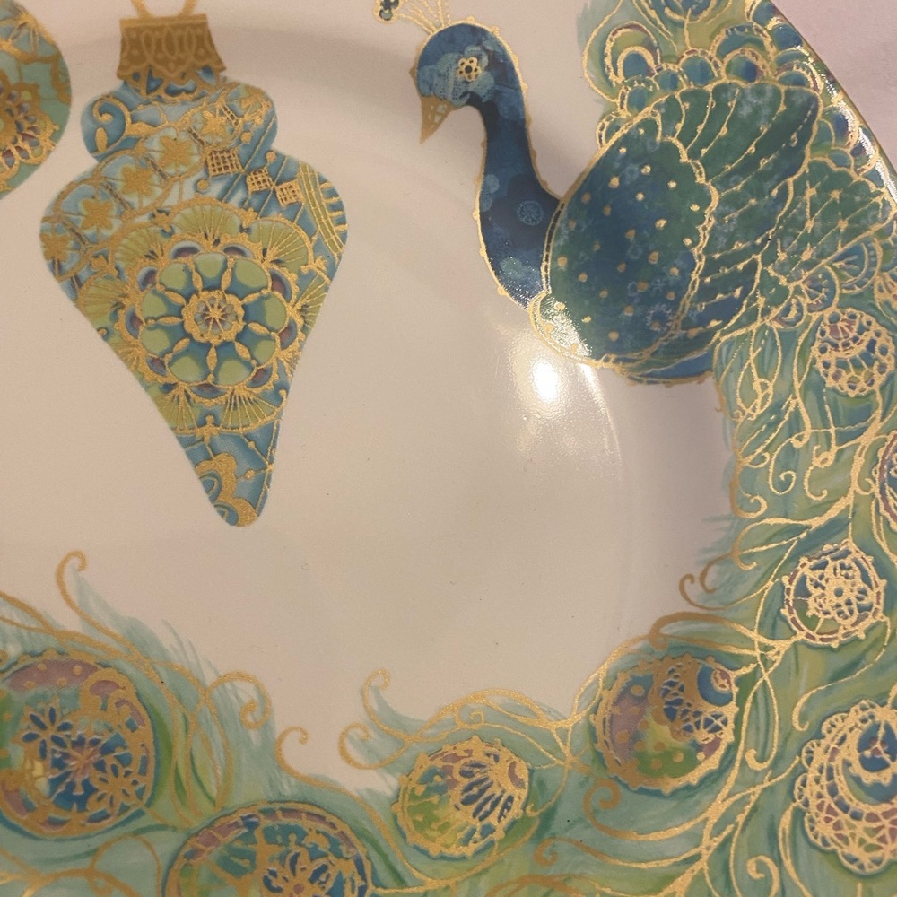 COPY - Peacock Lakshimi holiday salad plates